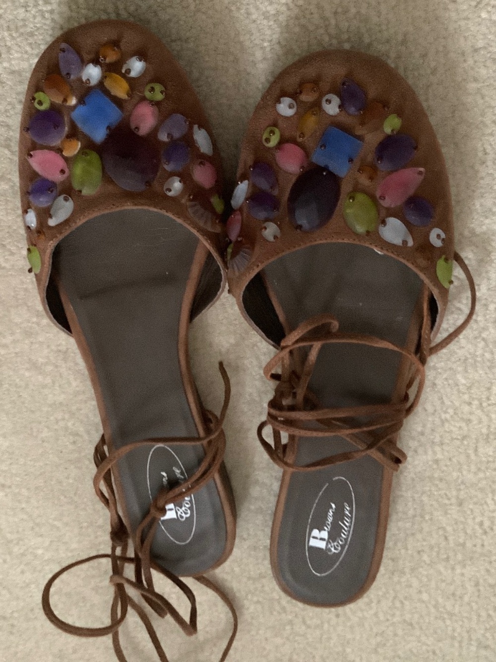 Brown Couture flat sandals